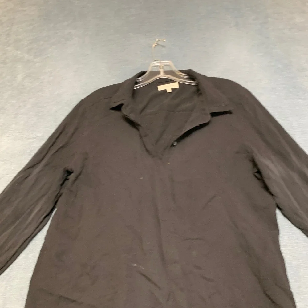 Lafayette 148 Shirt Womens Black Long Sleeve Collared Classic Button Front - Picture 4 of 16